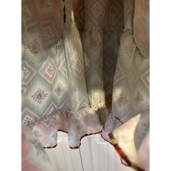 Autumn Adeigbo‎ Oona Abstract Printed Puffed-Sleeve Tiered Mini Dress 2 - Picture 7 of 8